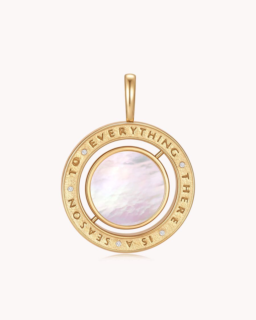 To Everything There is a Season Ecclesiastes 3:1 Gold Spinning Medallion