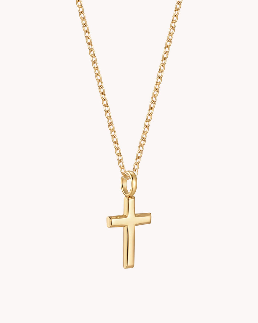 Gold Classic Cross Cable Chain Necklace