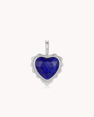 Count It All Joy James 1:2 White Gold Lapis Lazuli Heart Pendant
