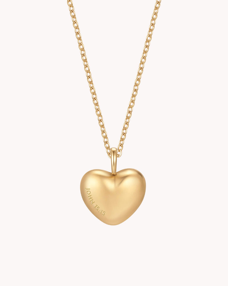 John 15:15 Called You Friends Gold Heart Necklace