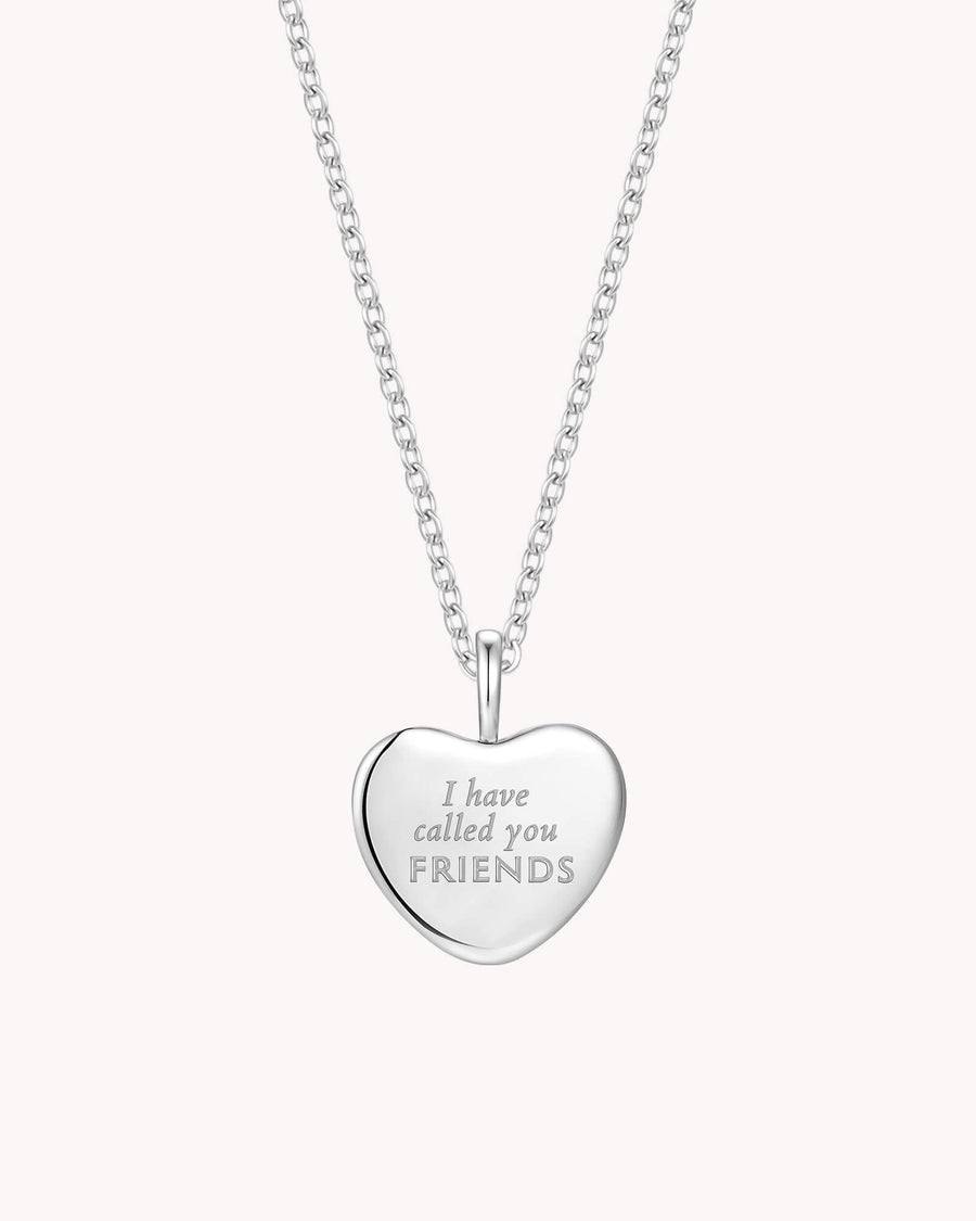 John 15:15 Called You Friends White Gold Heart Necklace