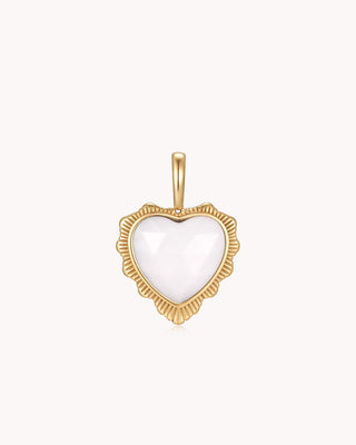 Take Heart John 16:33 Gold White Onyx Heart Pendant