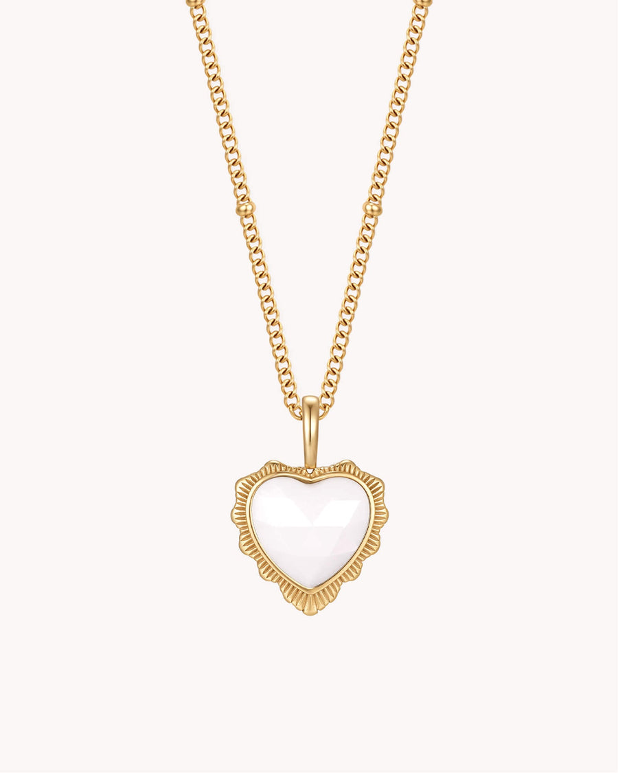 John 16:33 Take Heart Gold Heart Necklace