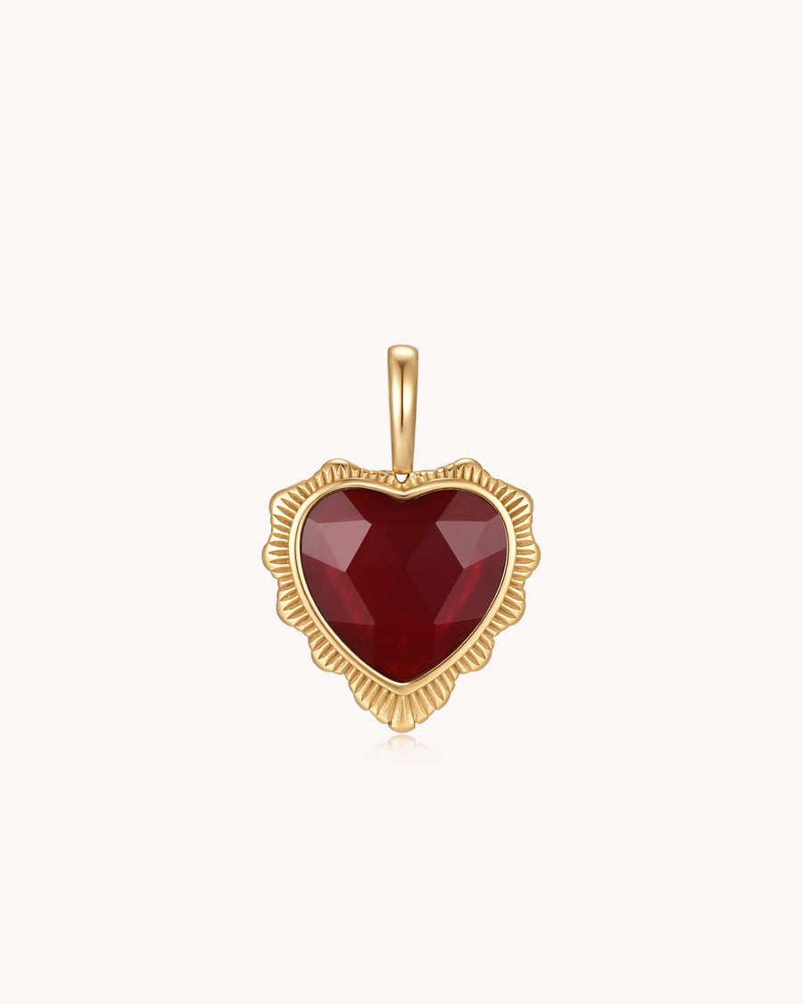 So Loved John 3:16 Gold Red Agate Heart Pendant