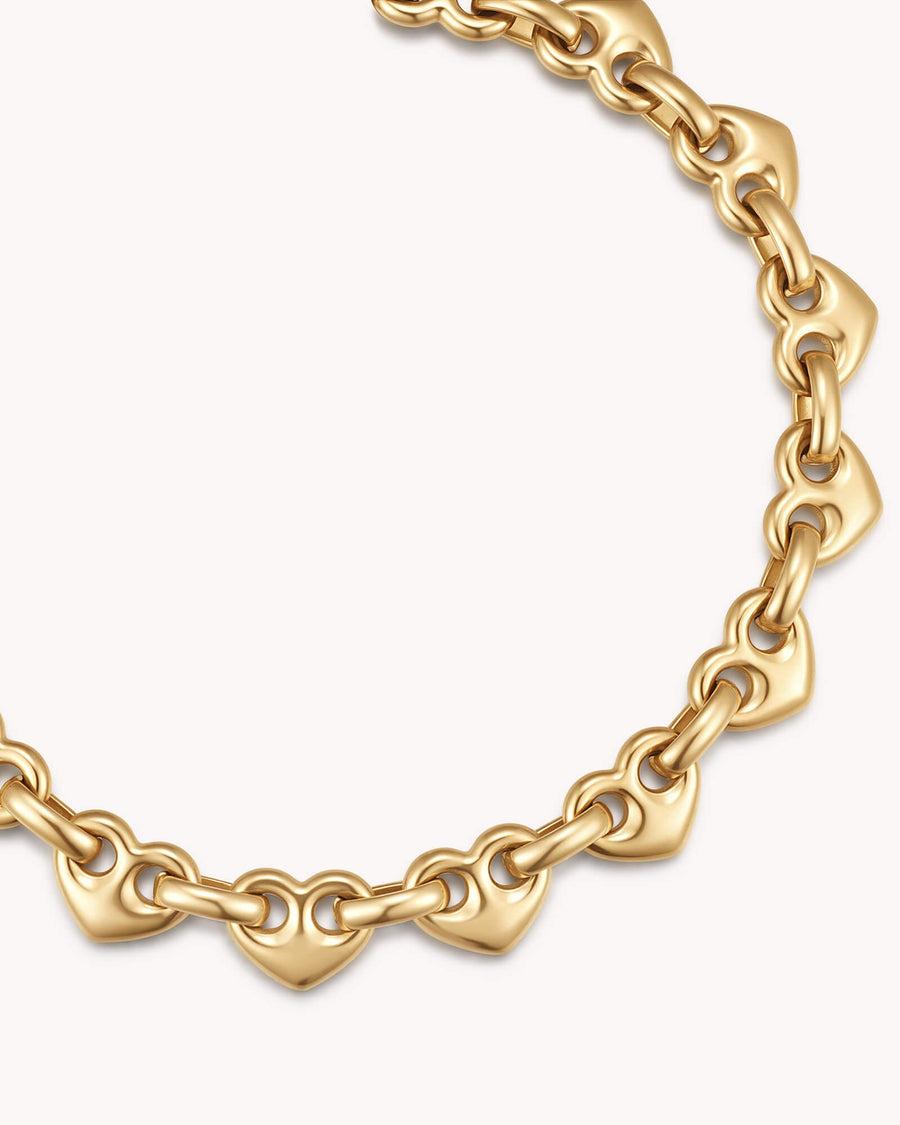 Colossians 3:14 Gold Heart Mariner Bracelet