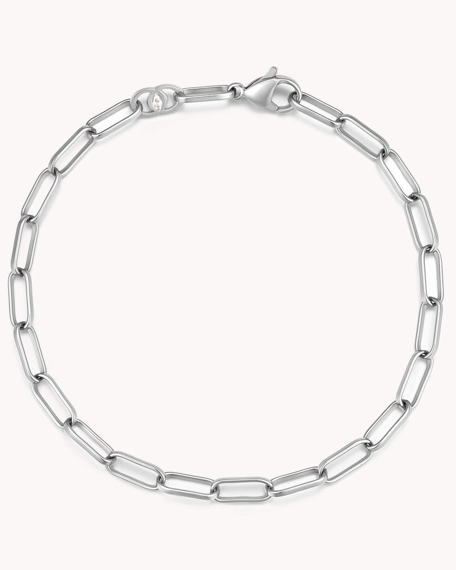Link Chain White Gold Bracelet