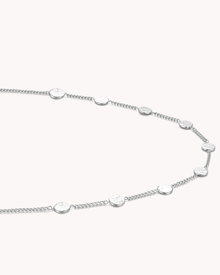 FOUND Luke 15:9 White Gold Coin Choker Necklace