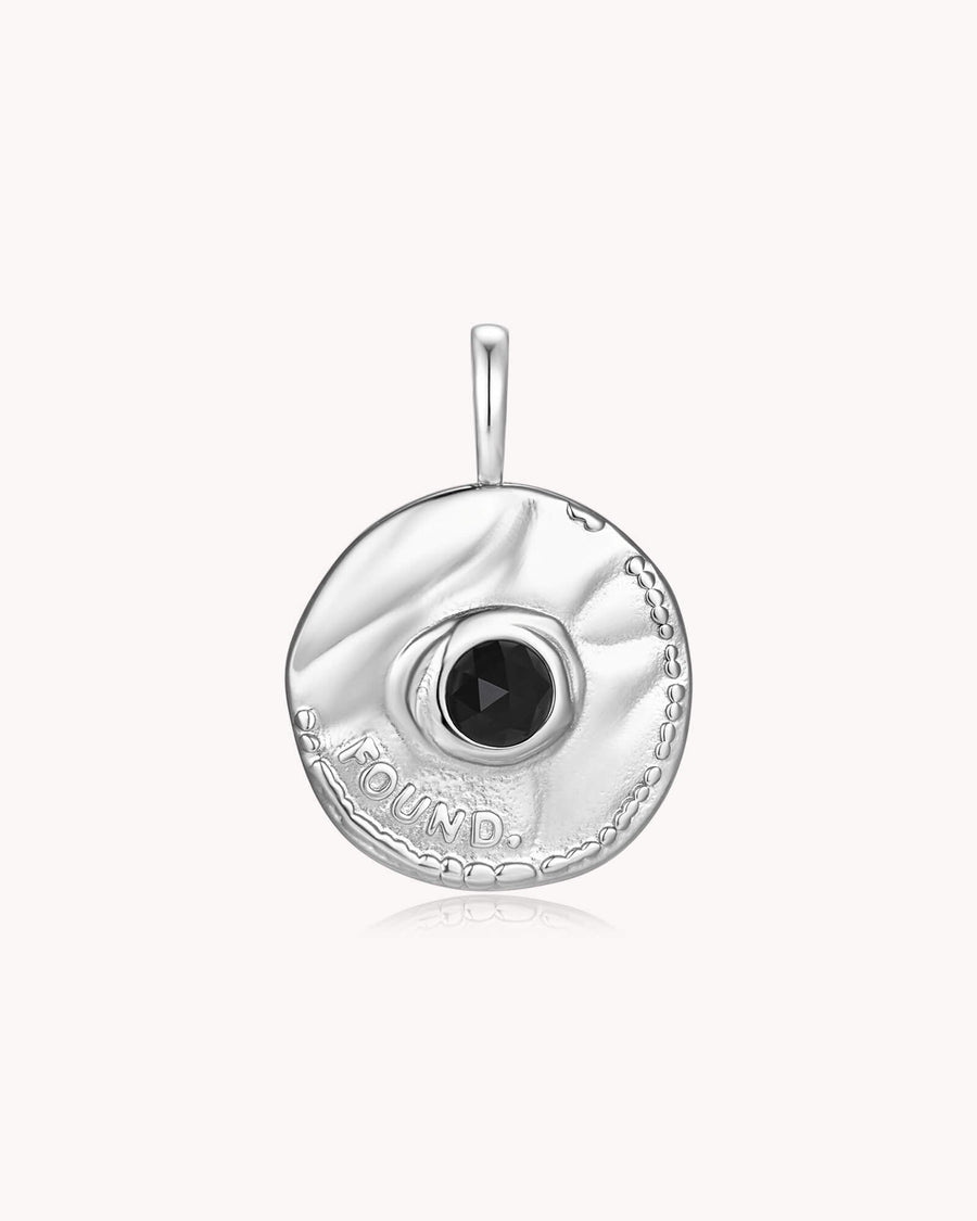 FOUND Luke 15:9 White Gold Coin Pendant