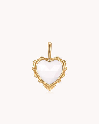 Call Her Blessed Proverbs 31:28 Gold White Onyx Heart Pendant