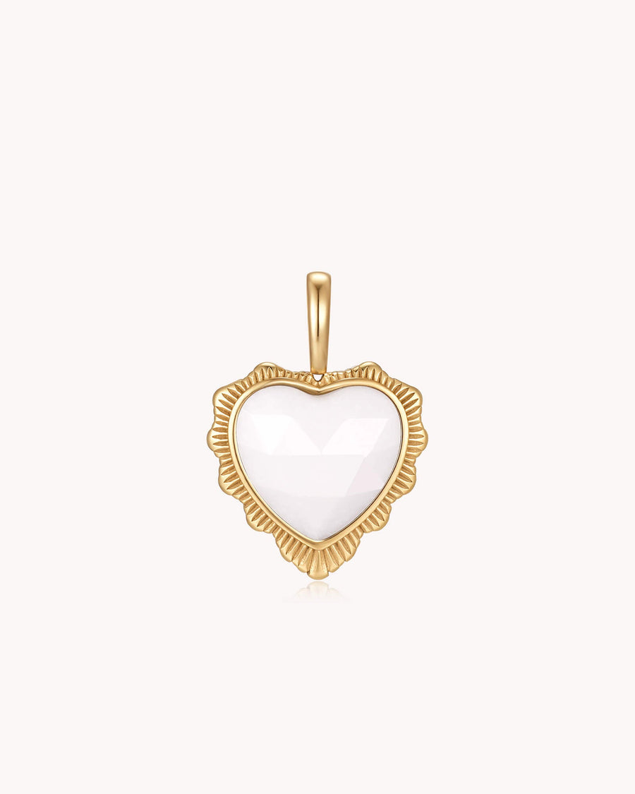 Call Her Blessed Proverbs 31:28 Gold White Onyx Heart Pendant
