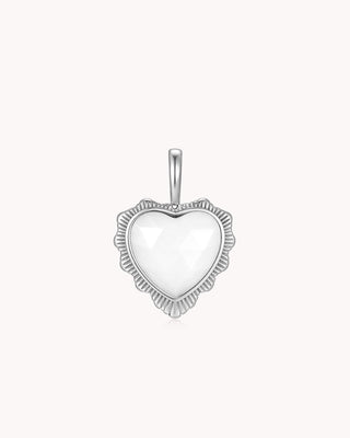 Call Her Blessed Proverbs 31:28 White Gold White Onyx Heart Pendant
