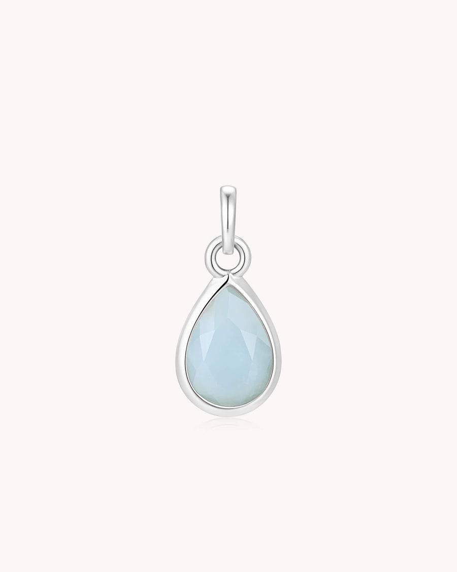 Guard Your Heart Proverbs 4:23 White Gold Aquamarine Heart Pendant
