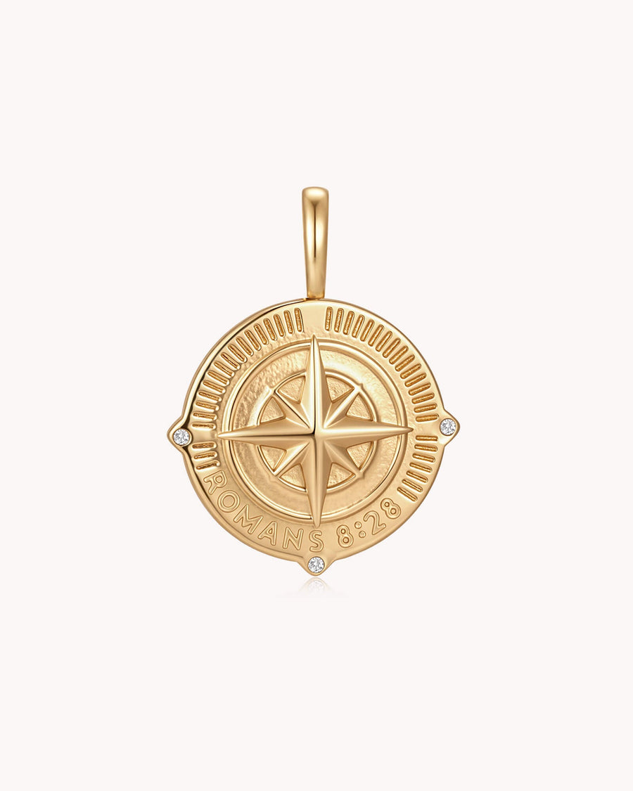 Called According to His Purpose Romans 8:28 Gold Pendant