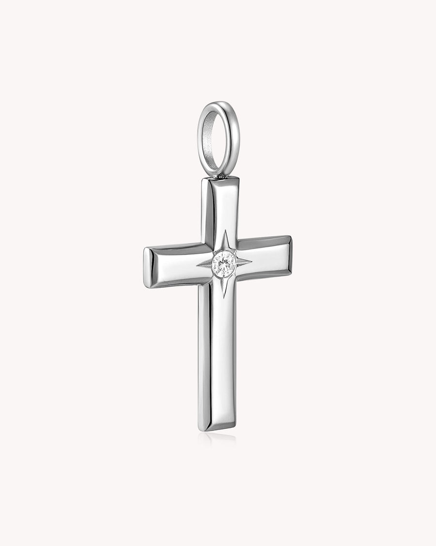 The Bright Morning Star Stainless Steel Large Cross Pendant