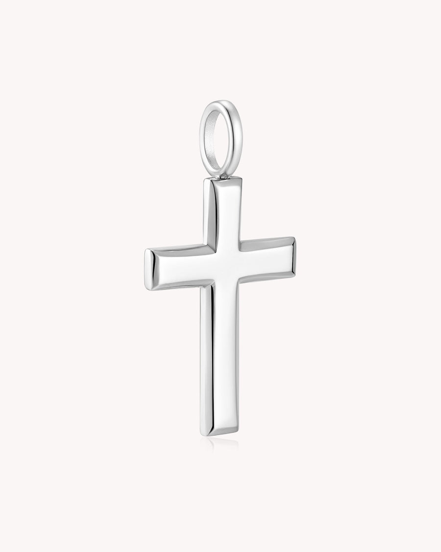 White Gold Large Classic Cross Pendant