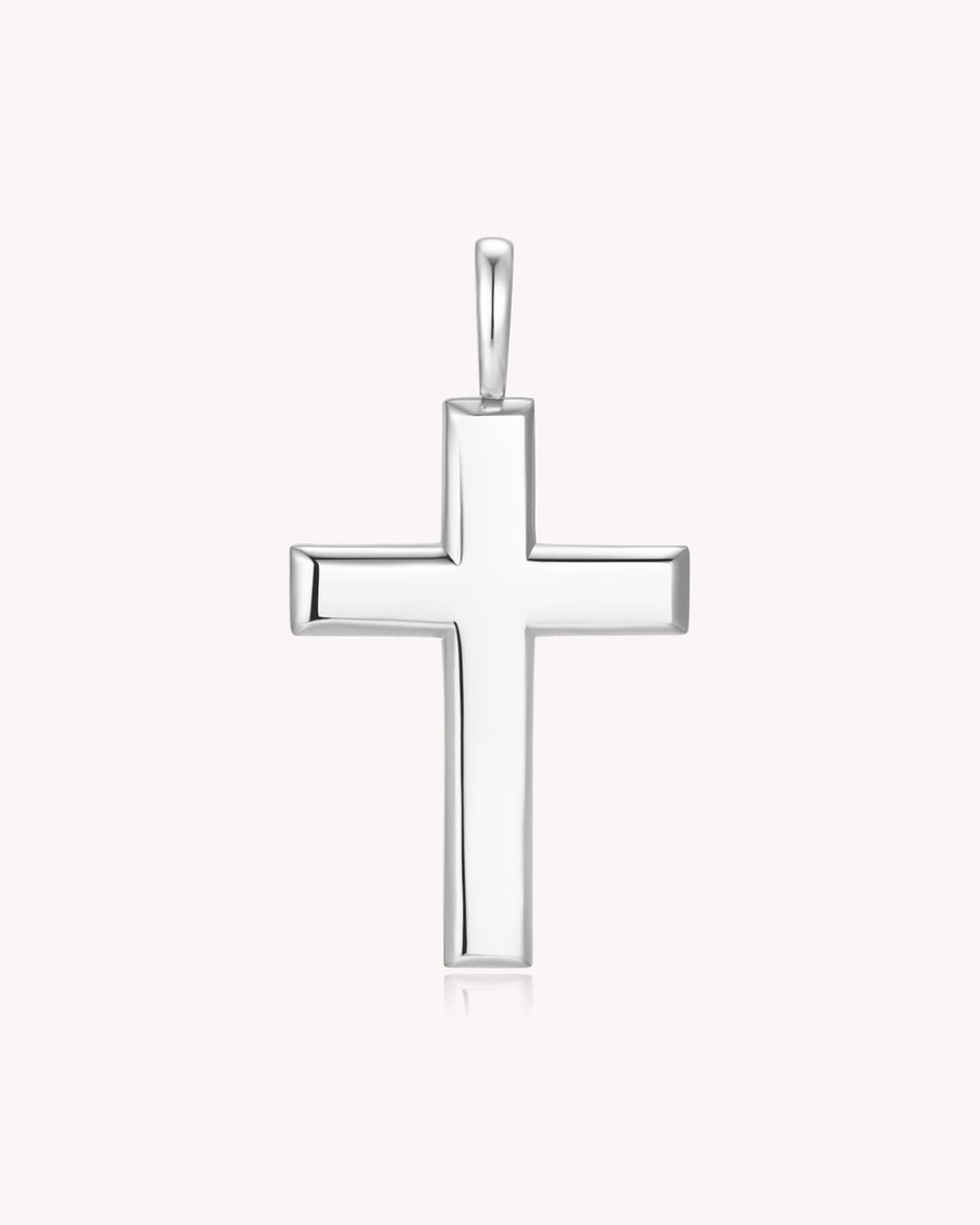 White Gold Large Classic Cross Pendant