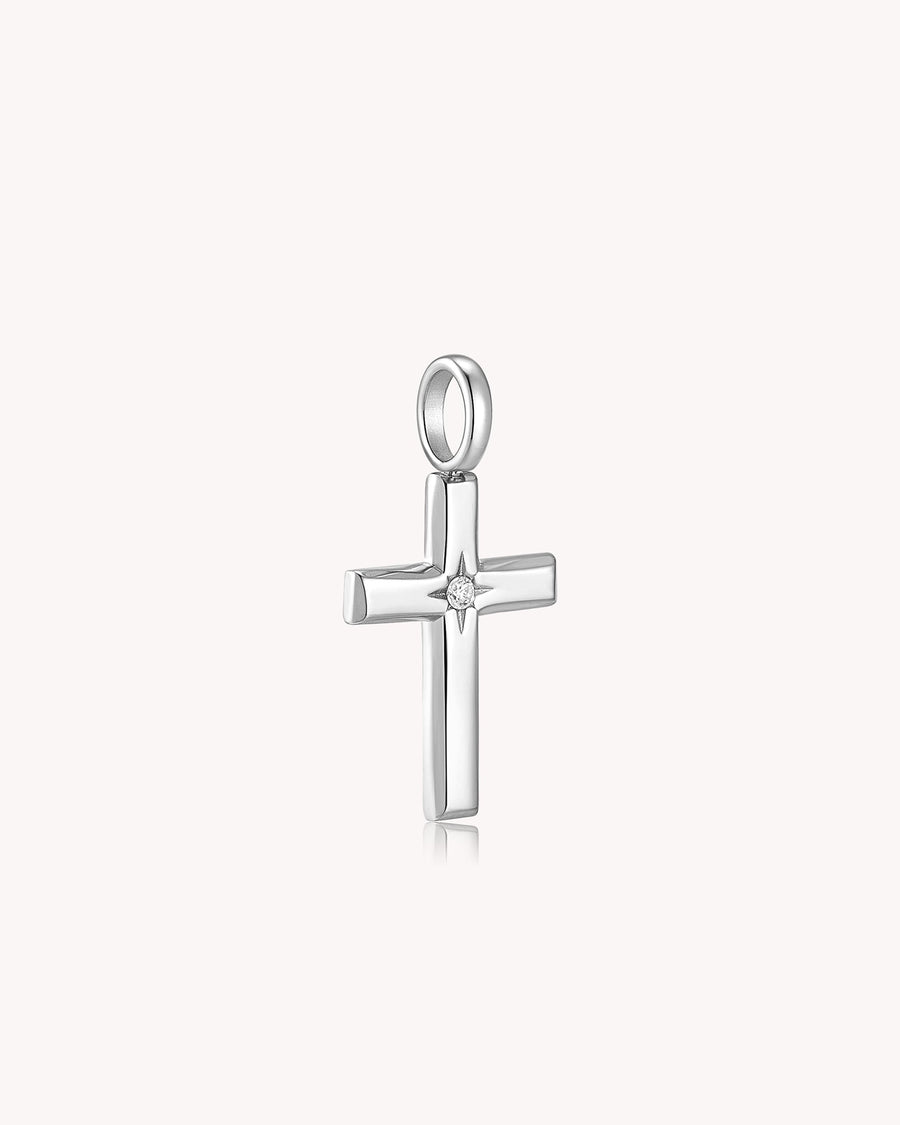 The Bright Morning Star White Gold Cross Pendant