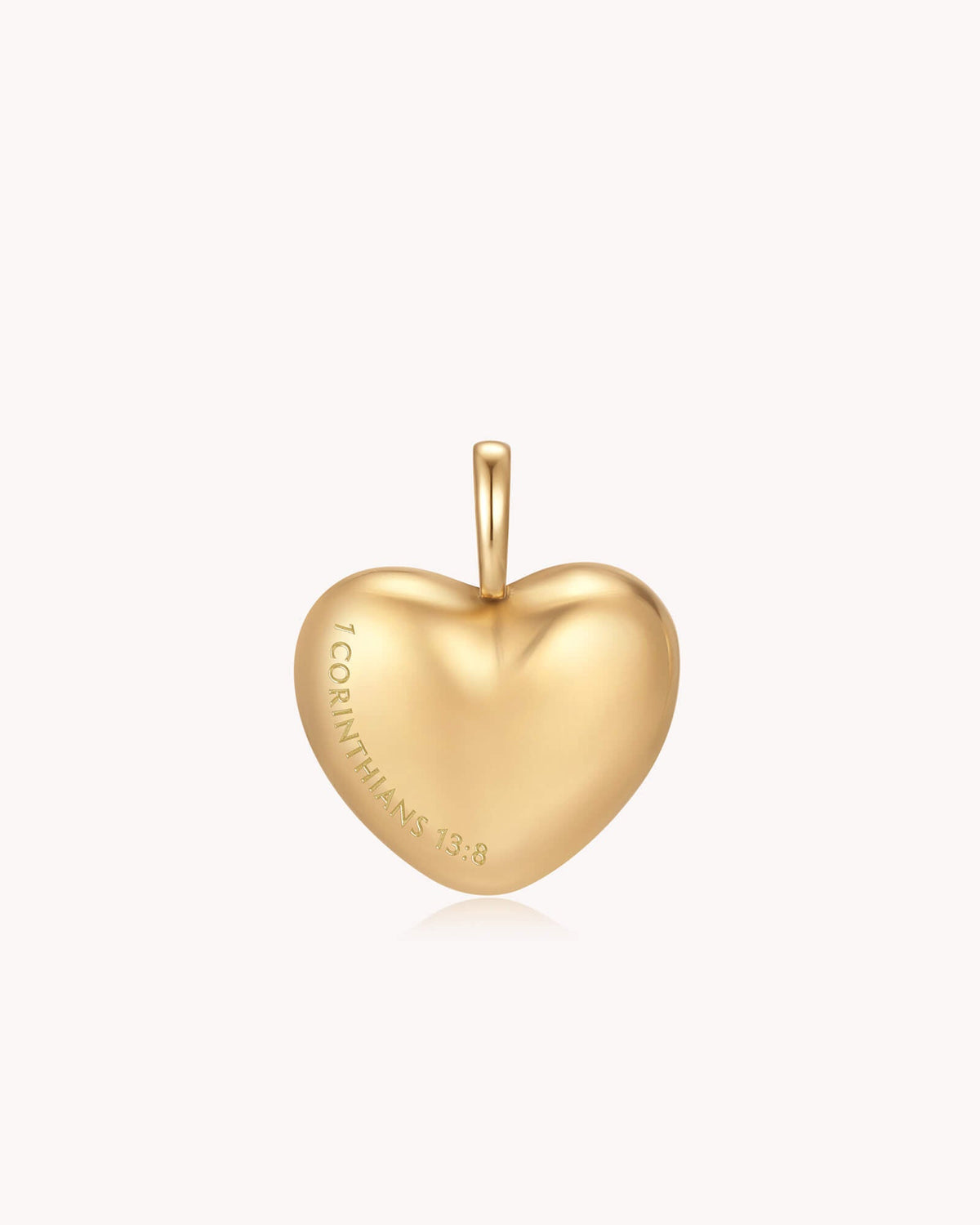 1 Corinthians 13:8 Love Never Fails Gold Heart Necklace — 3