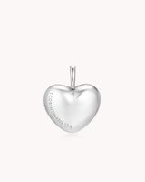 Love Never Fails 1 Corinthians 13:8 White Gold Heart Pendant