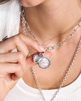 Love Never Fails 1 Corinthians 13:8 White Gold Heart Pendant — 3