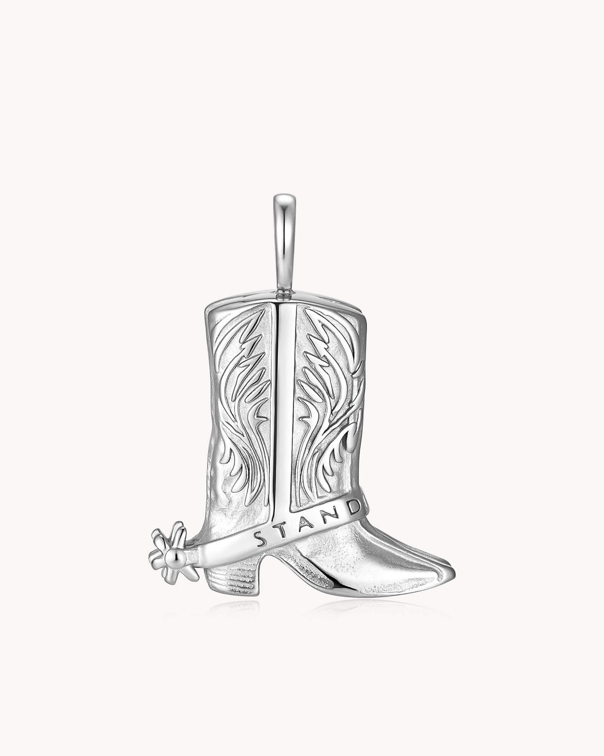 Standing Firm in His Love White Gold Pendant Necklace — 3