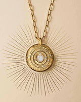 The Moon and Stars Psalm 136:9 Gold Moonstone Medallion — 5