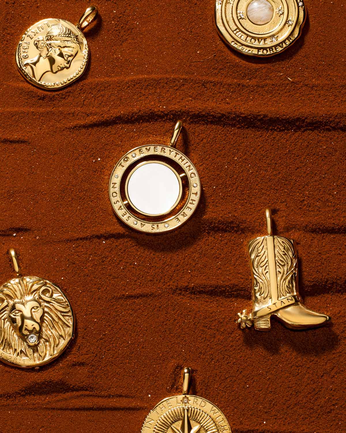 Standing Firm 1 Peter 5:9 Gold Cowboy Boots Pendant — 5
