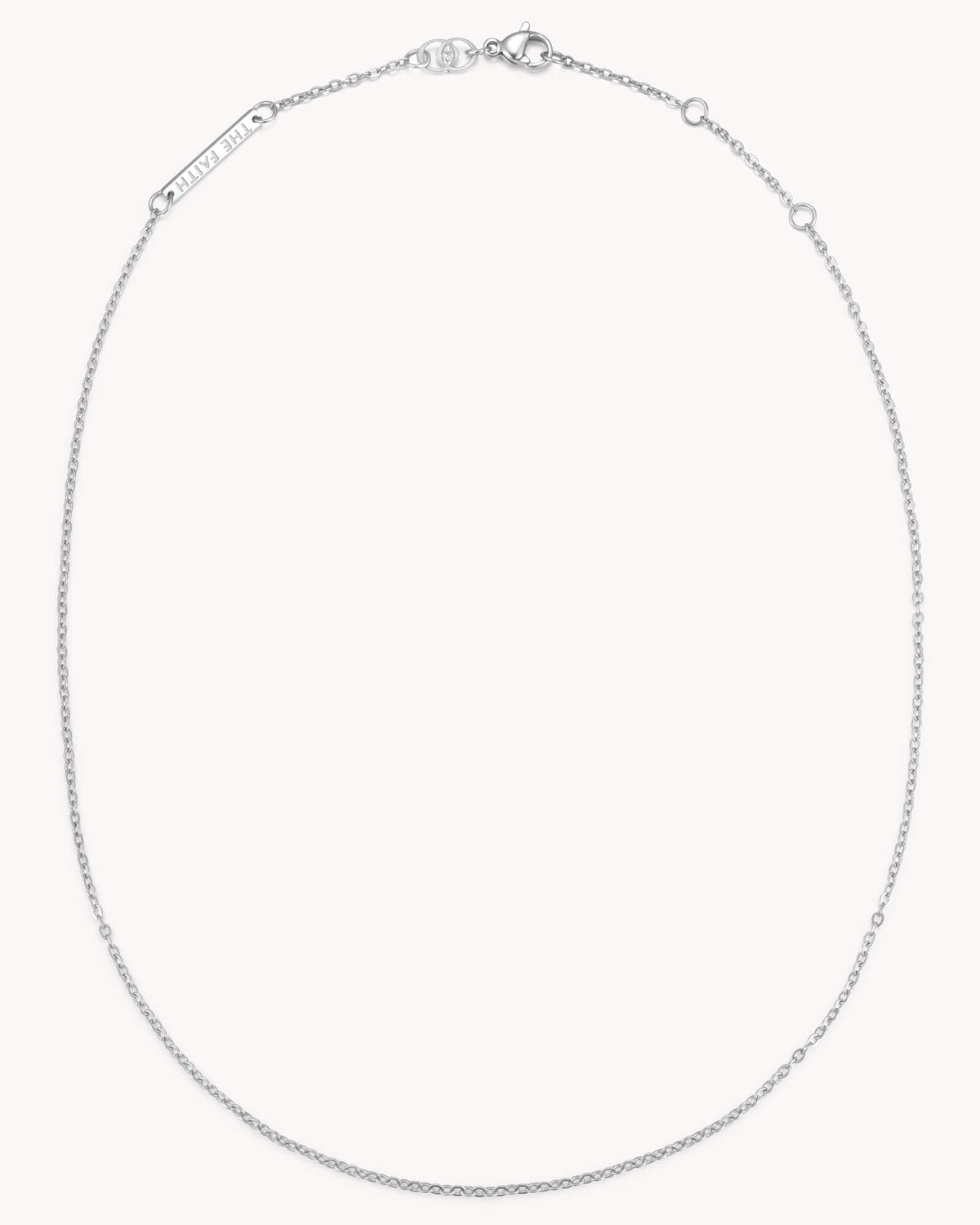 White Gold Refined CZ Cross Cable Chain Necklace — 5