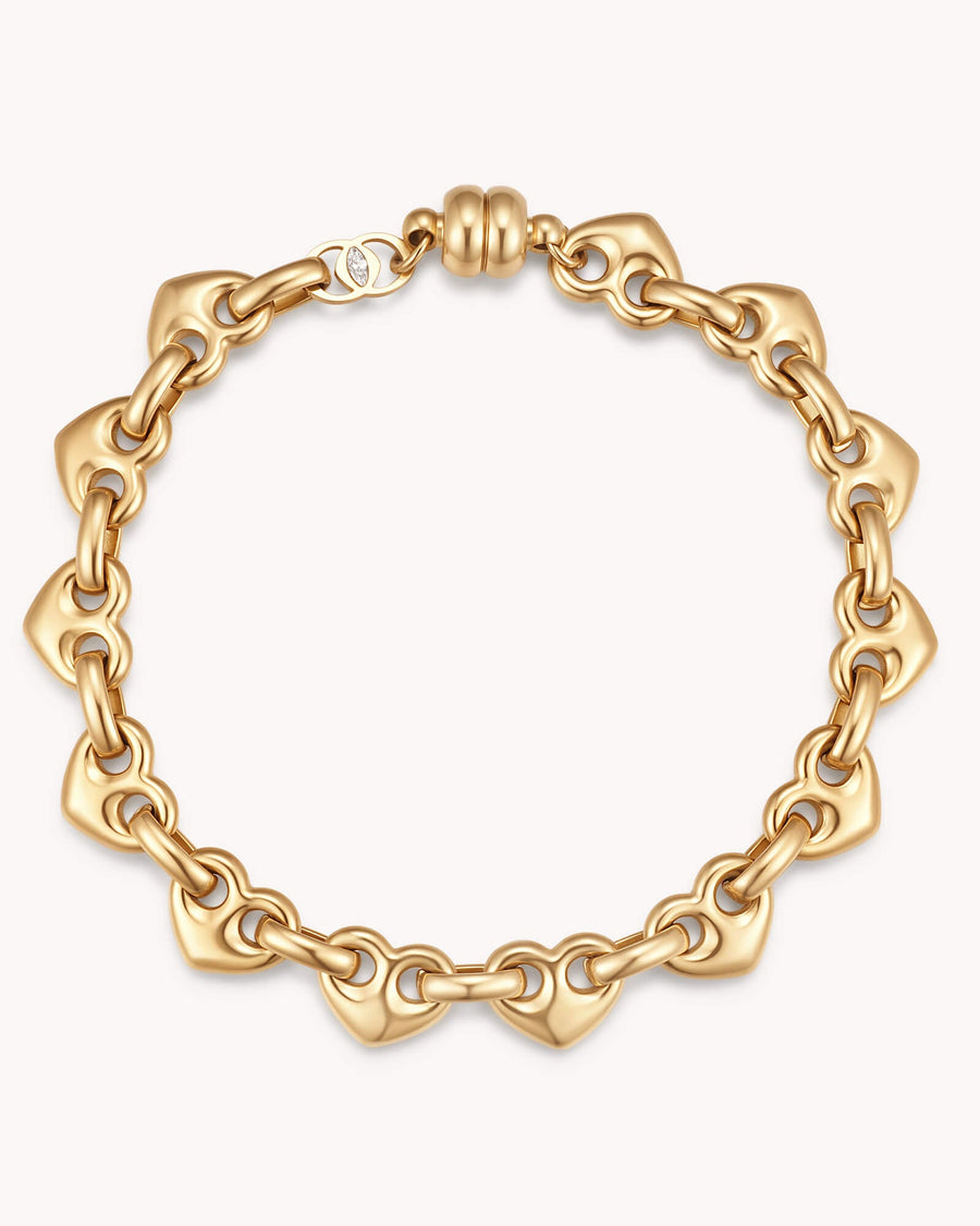 Colossians 3:14 Gold Heart Mariner Bracelet