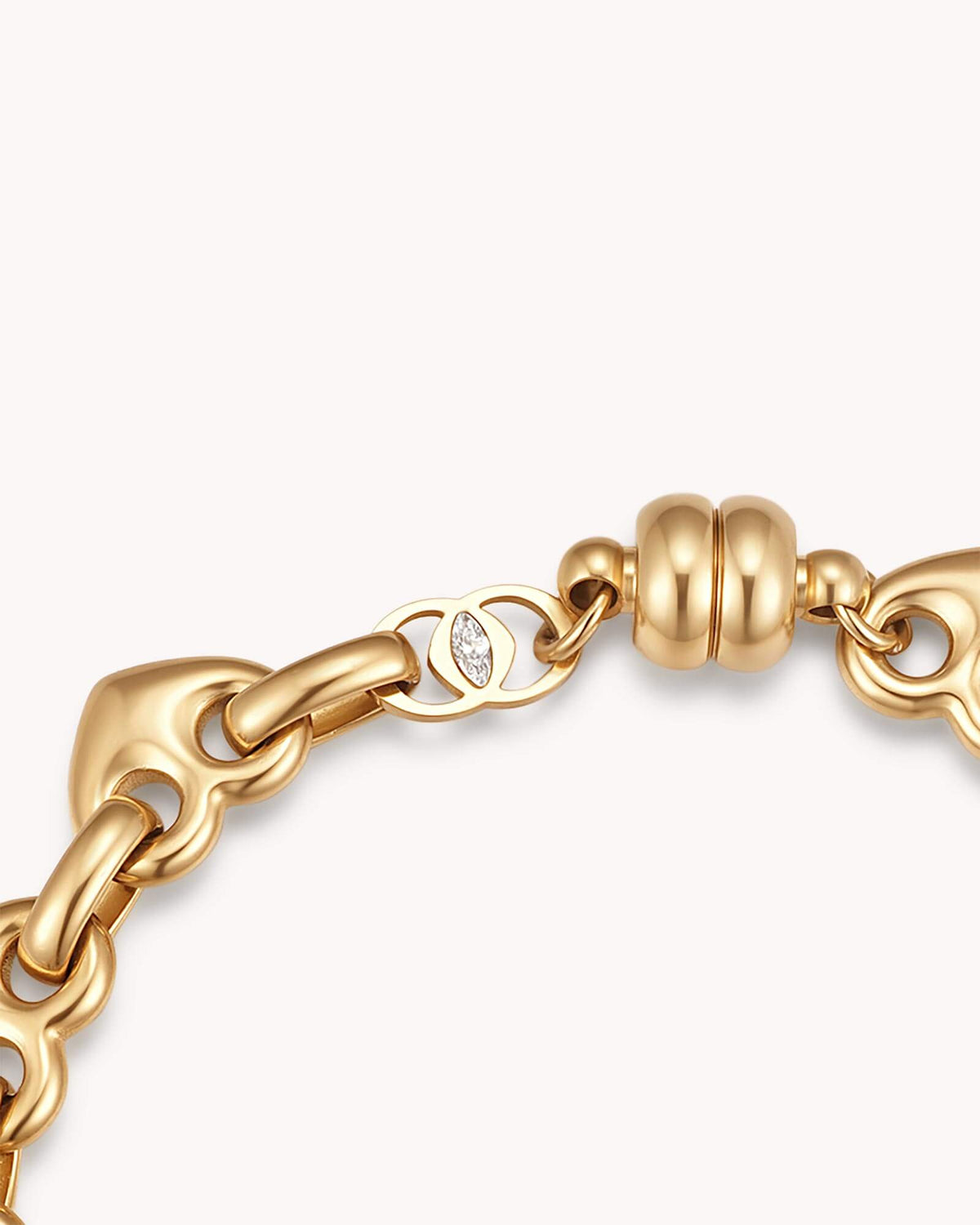 Colossians 3:14 Gold Heart Mariner Bracelet — 3