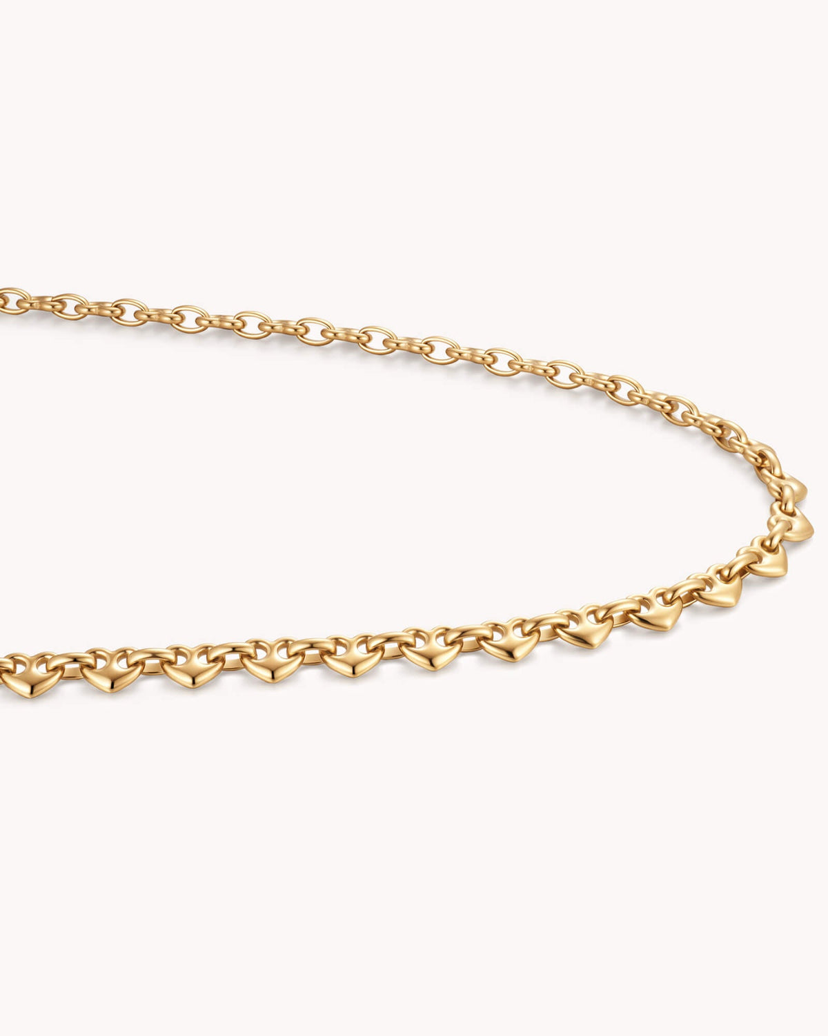 Colossians 3:14 Gold Heart Mariner Chain Necklace — 4