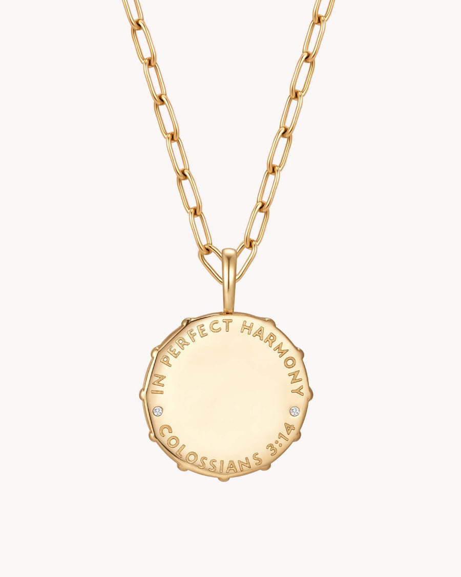 Colossians 3:14 Love Binds Gold Small Link Chain Necklace