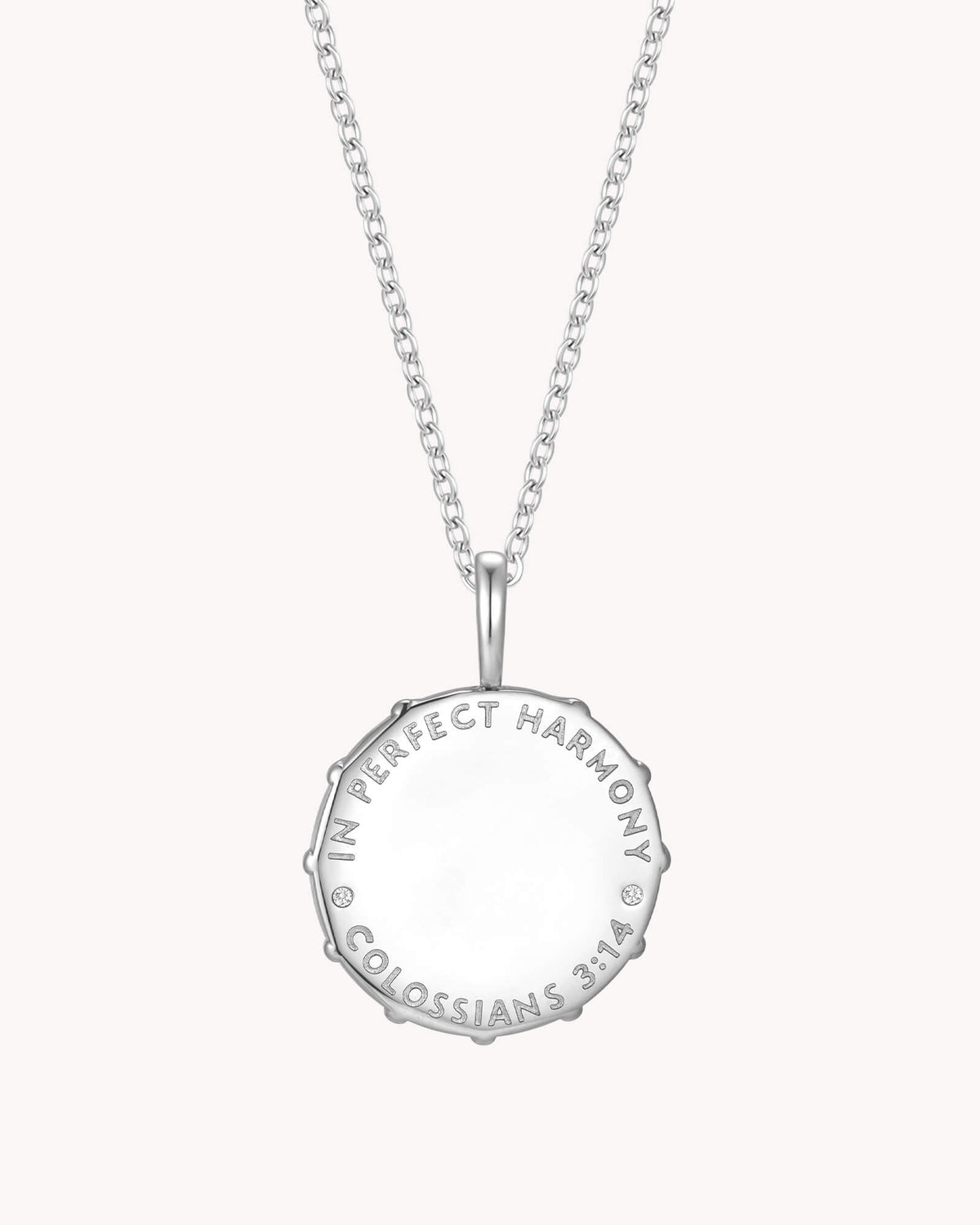 Colossians 3:14 Love Binds White Gold Cable Chain Necklace — 2