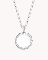 Colossians 3:14 Love Binds White Gold Small Link Chain Necklace — 2