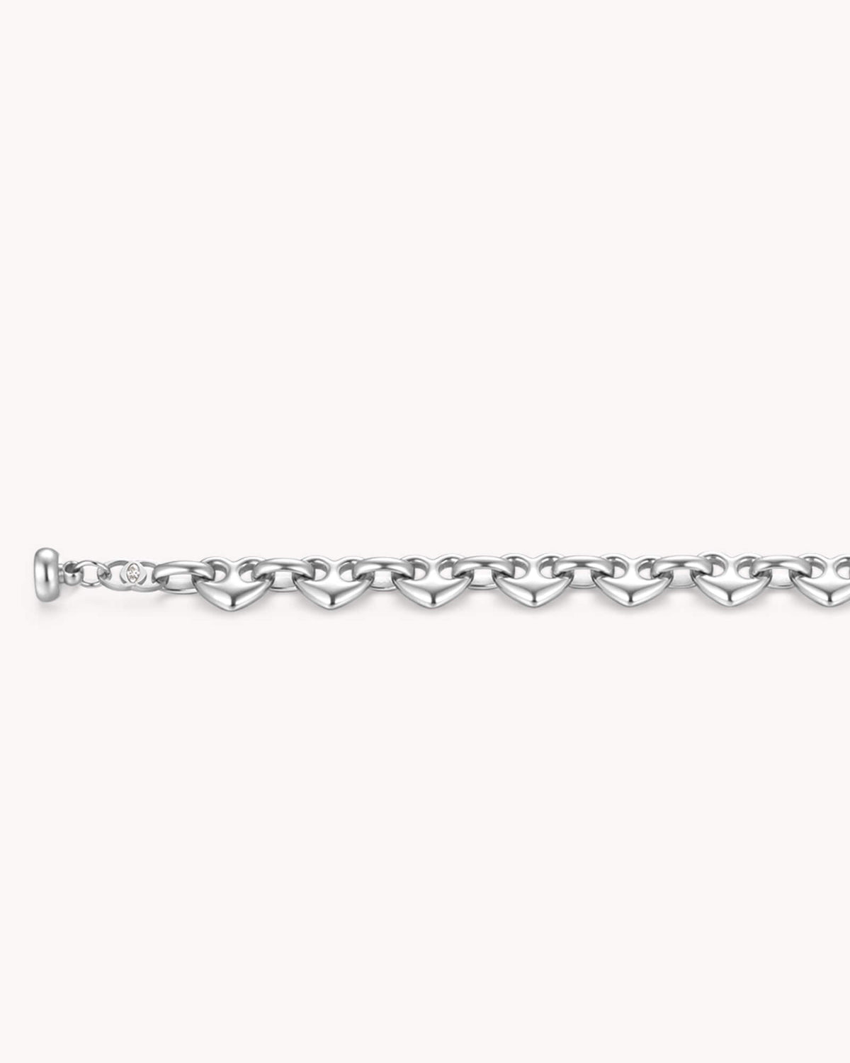 Colossians 3:14 White Gold Heart Mariner Bracelet — 3