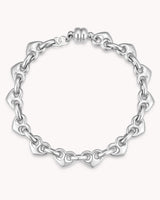 Colossians 3:14 White Gold Heart Mariner Bracelet