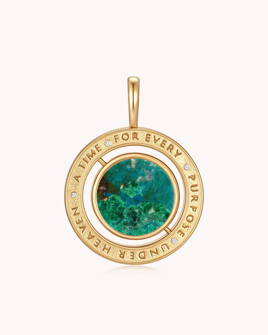 To Everything There is a Season Ecclesiastes 3:1 Gold Spinning Medallion