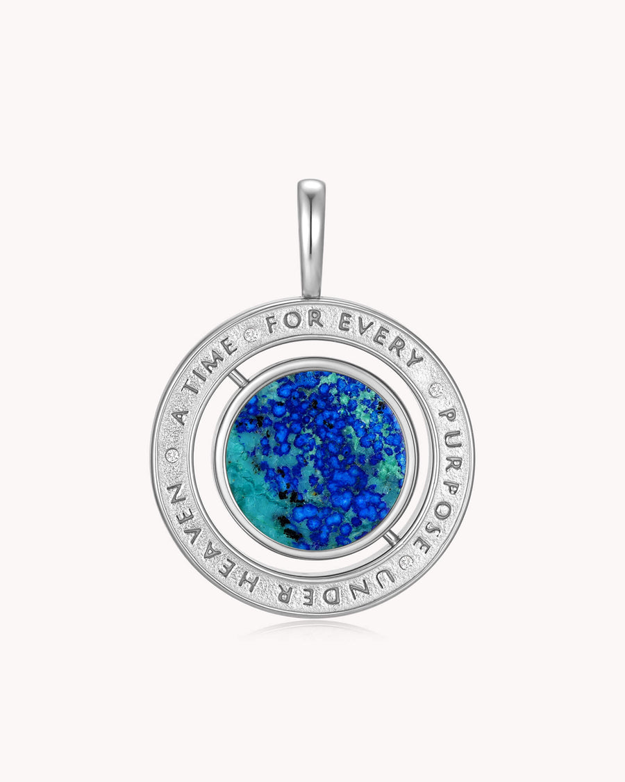To Everything There is a Season Ecclesiastes 3:1 White Gold Spinning Medallion