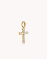 Gold Refined CZ Cross Cable Chain Necklace — 3