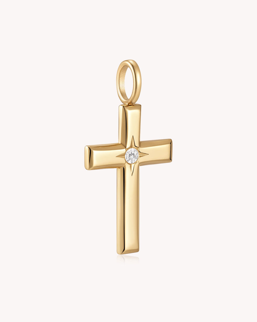 The Bright Morning Star Large Gold Cross Pendant