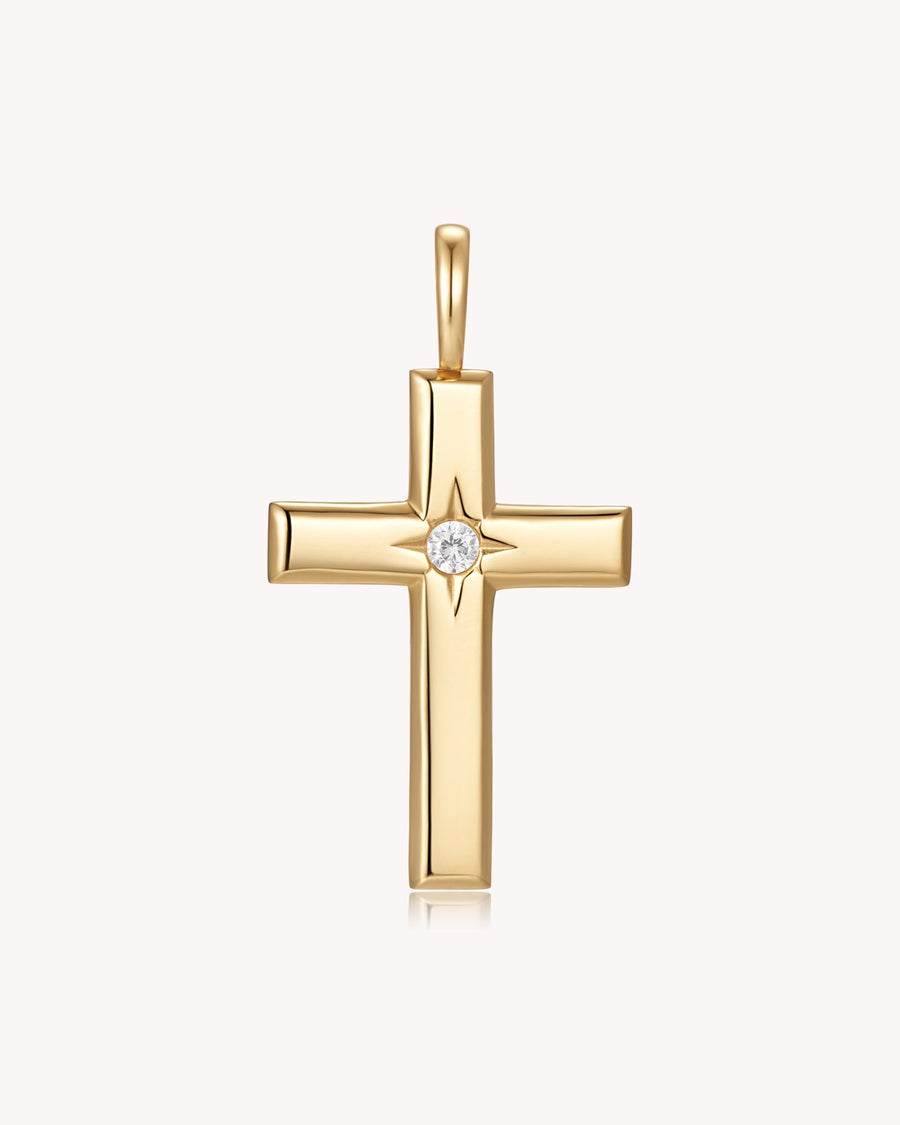 The Bright Morning Star Large Gold Cross Pendant