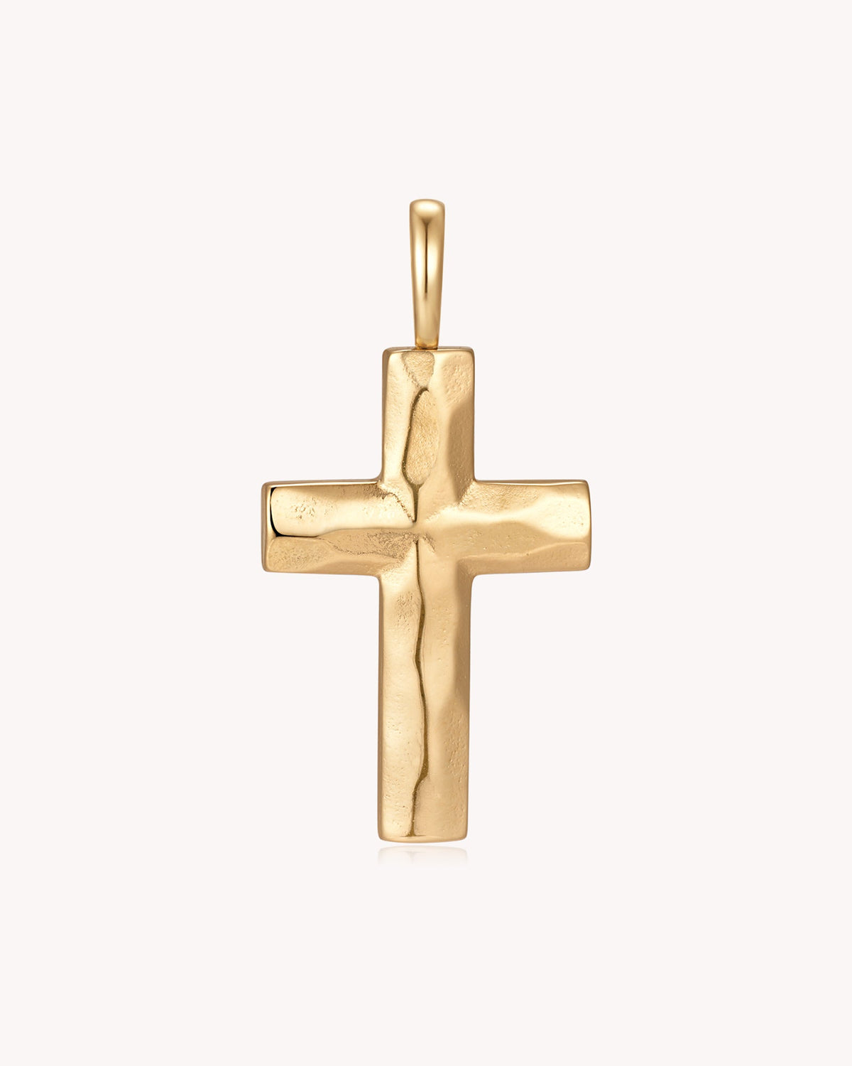 Gold Large Textured Cross Pendant