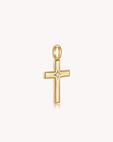 Gold Bright Morning Star Cross Cable Chain Necklace — 3