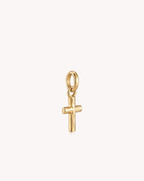Gold Petite Textured Cross Pendant — 2