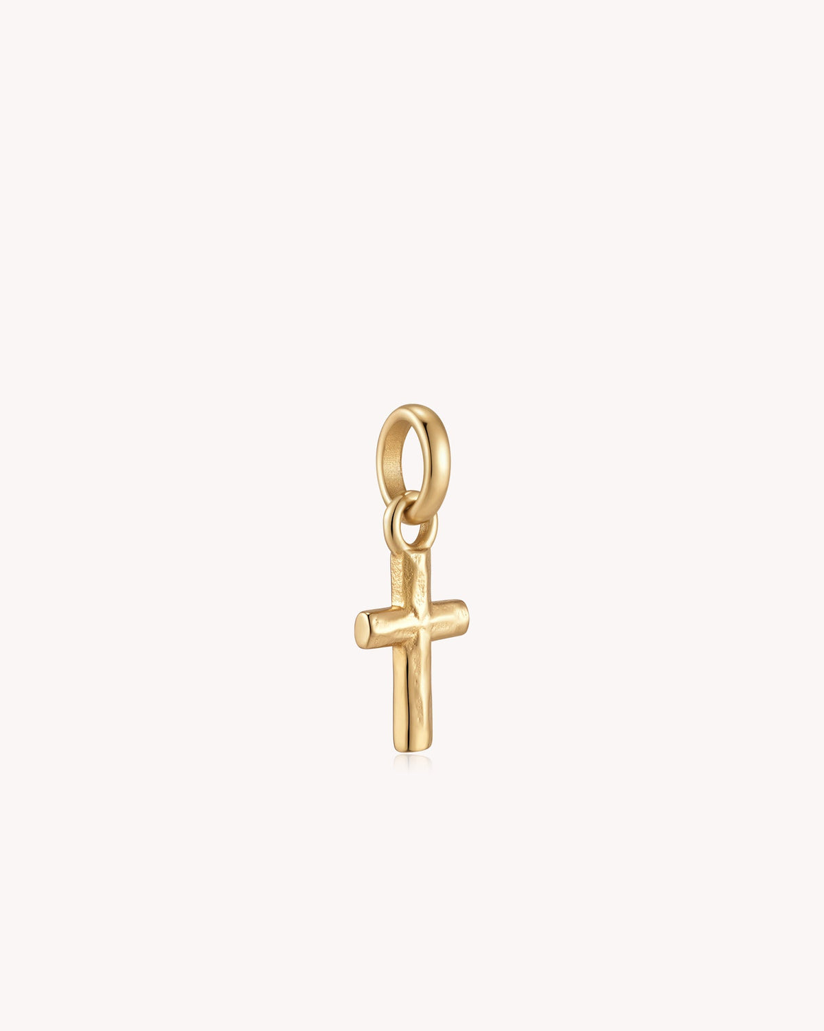 Gold Petite Textured Cross Pendant — 2
