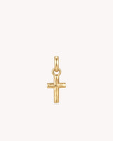 Gold Petite Textured Cross Pendant