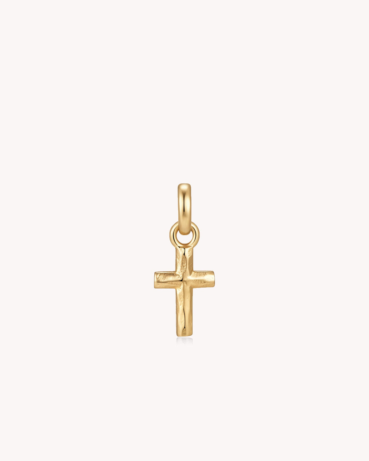 Gold Petite Textured Cross Pendant