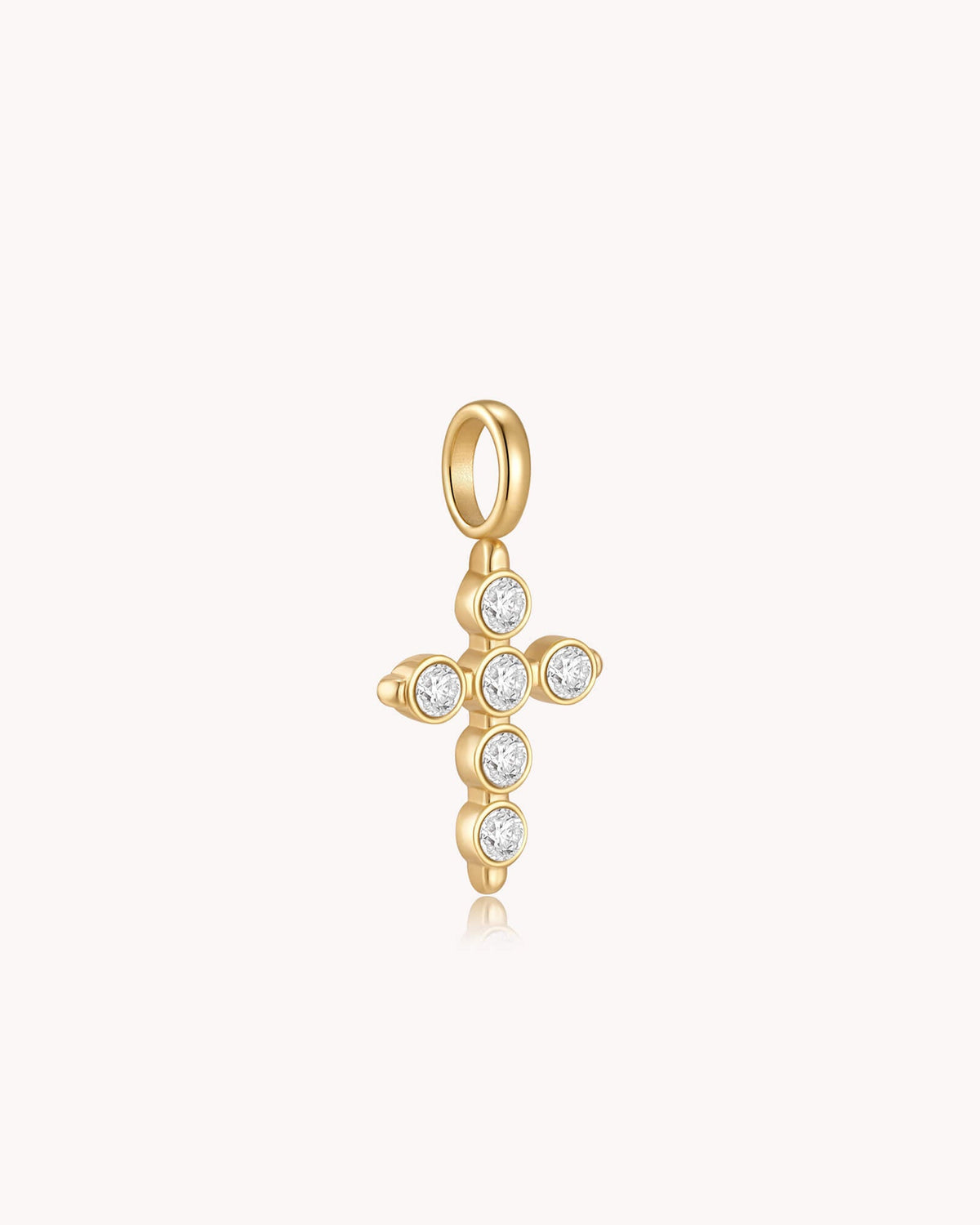 Cubic Zirconia Delicate Gold Cross Pendant — 2
