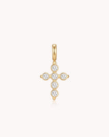 Cubic Zirconia Delicate Gold Cross Pendant