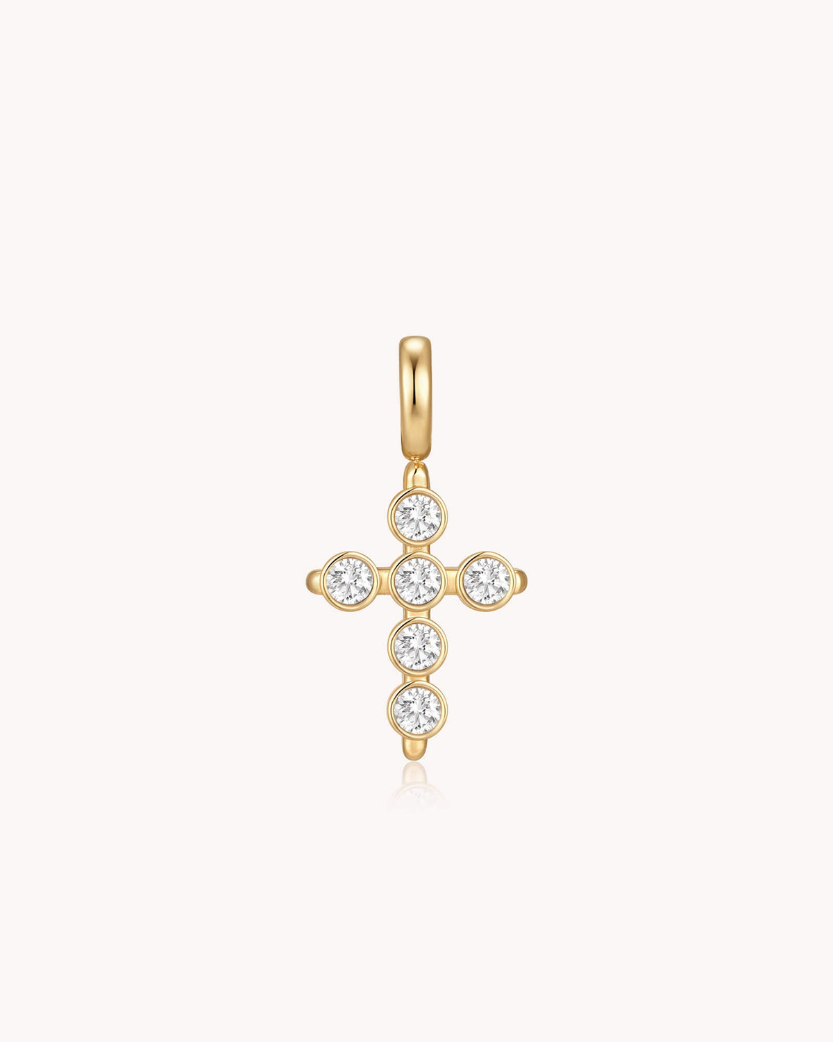 Cubic Zirconia Delicate Gold Cross Pendant